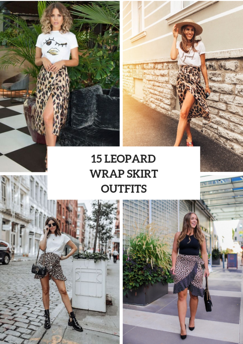 Eye Catching Outfit Ideas With Leopard Wrapped Skirts