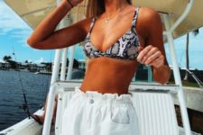 04 a minimalist snake print bikini with thck straps is a comfy and very up-to-date idea
