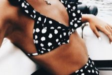 a nice black and white bikini