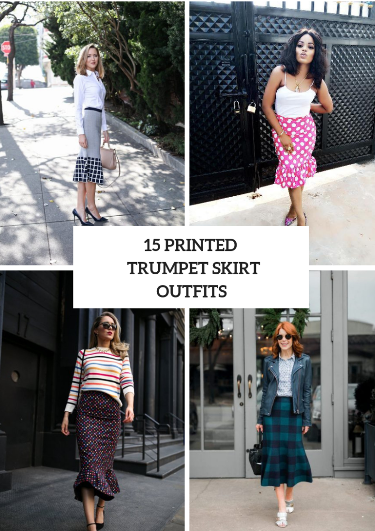 15 Looks With Printed Trumpet Skirts