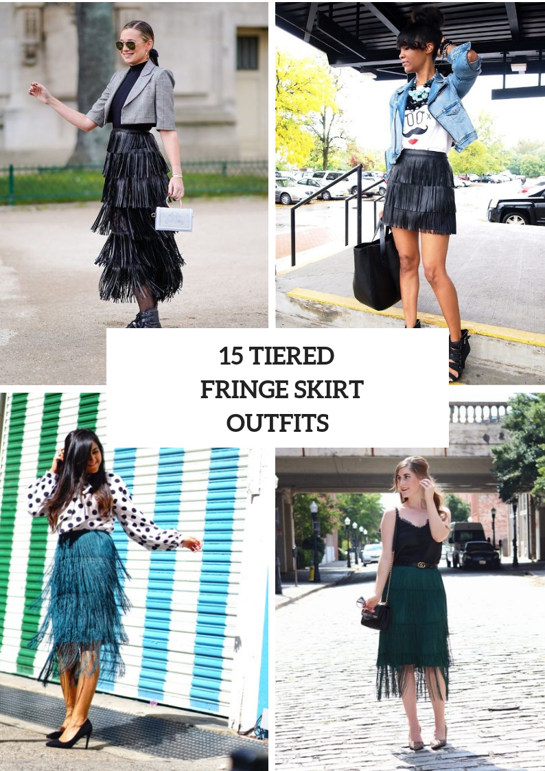 Outfits With Tiered Fringe Skirts For Stylish Ladies