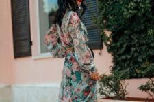 With floral maxi dress