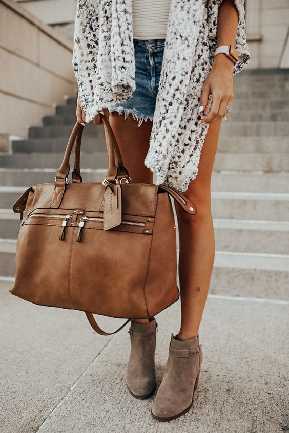 a small yet very stylish amber leather weekender bag is a chic idea to rock for travelling