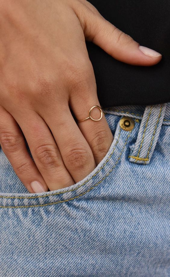 a gold circle ring will help you embrace that minimalist geometry trend that is on