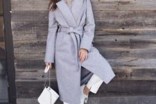 05 a classic grey robe coat with no pockets and an all-white look for a bright fall outfit