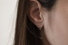 05 a copper geometric stud earring like that looks bold, chic and not excessive at the same time