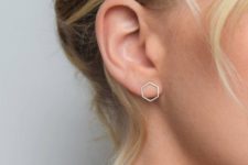 08 minimalist hexagon stud earrings for making a stylish minimalist statement