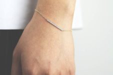 11 a minimalist bracelet with a diamond set thin bar is a very elegant idea to go for