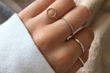 12 several minimalist rings of silver and gold – matching metals will make you look bolder