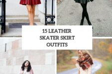 15 Outfits With Leather Skater Skirts For Fall Days
