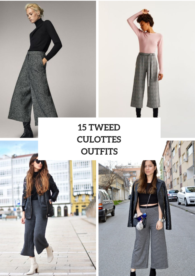 Tweed Culottes Outfits For This Season