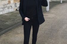 a total black office outfit