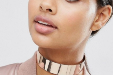 08 a wide metal choker necklace will make a statement in any outfit, even the simplest one