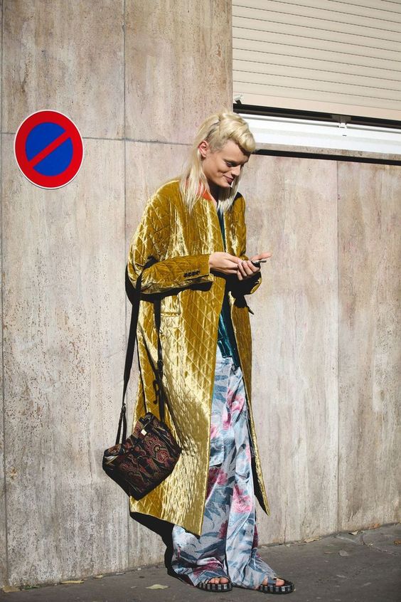 a mustard velvet qquilted coat like this one is a hot trendy piece to make a statement this fall or winter