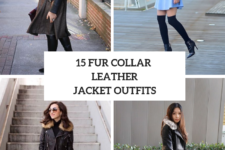 15 Cozy Outfits With Faux Fur Collar Leather Jackets