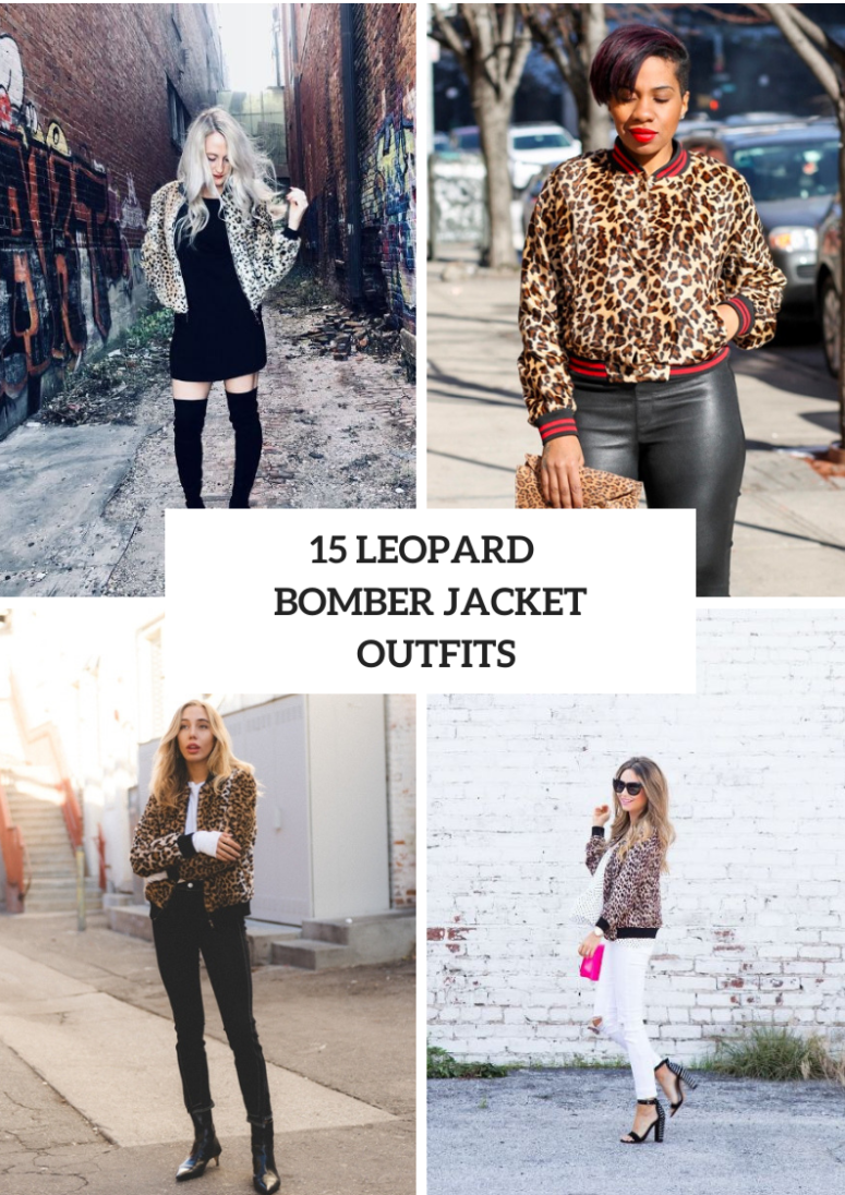 Outfits With Leopard Bomber Jackets