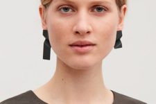 07 asymmetrical black geometric earrings will make a bold minimalist statement in your outfit