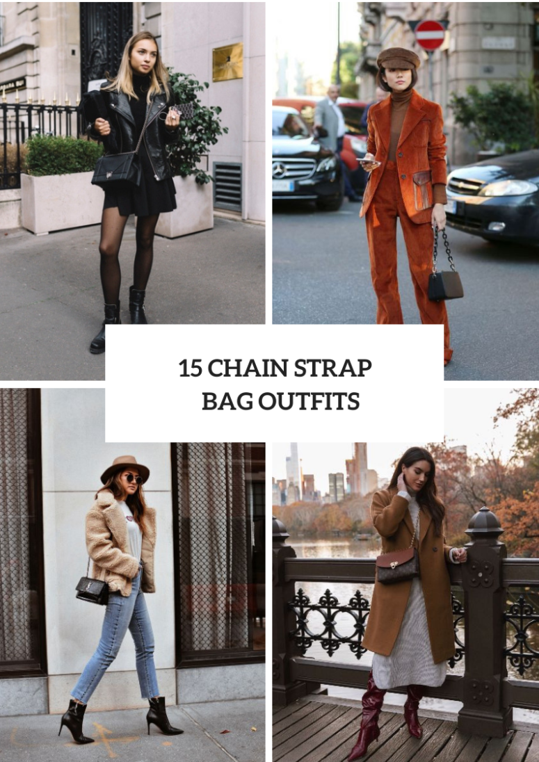 15 Fall Outfits With Chain Strap Bags