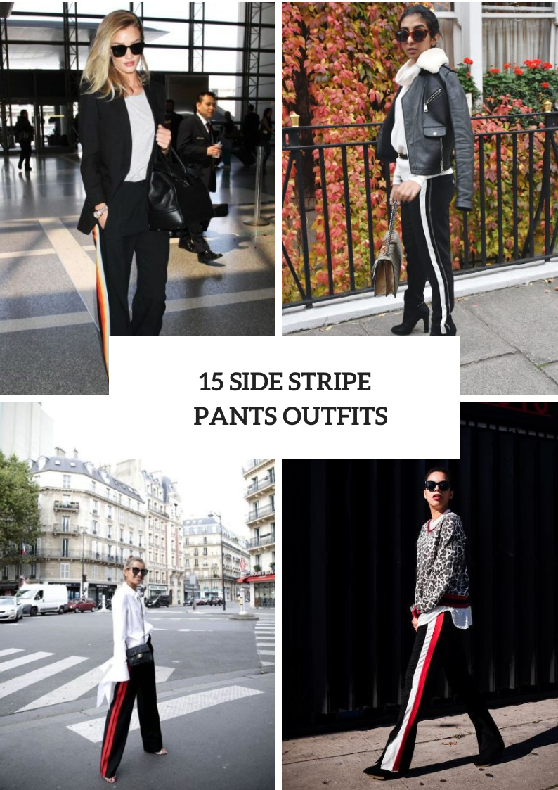 Outfits With Side Stripe Trousers For Ladies