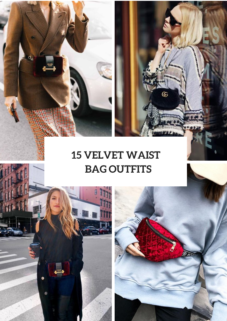 Outfits With Velvet Waist Bags For Ladies