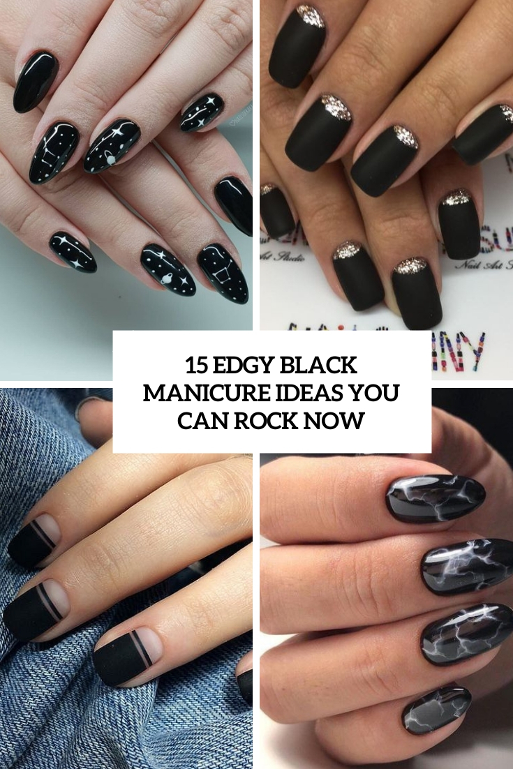 edgy black manicure ideas to rock now cover