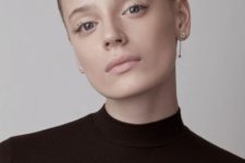 16 elegant mismatching earrings – a stud and a hanging earring with a rhinestone for a minimal look