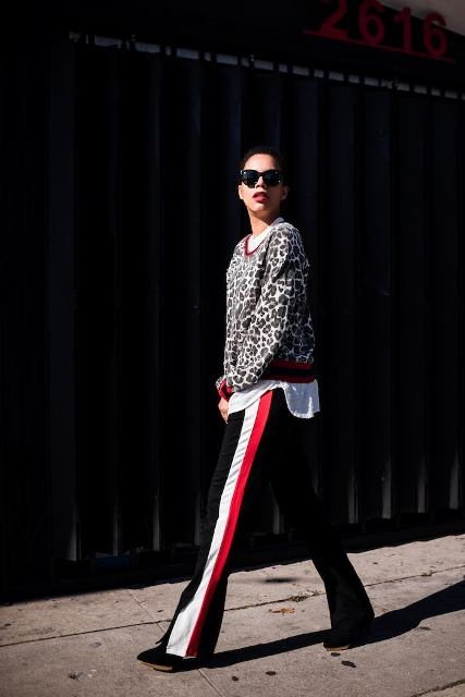 RED AND WHITE STRIPED PANT  TROUSER