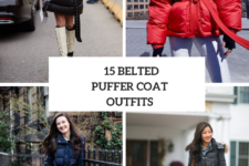 15 Looks With Belted Puffer Jackets And Coats