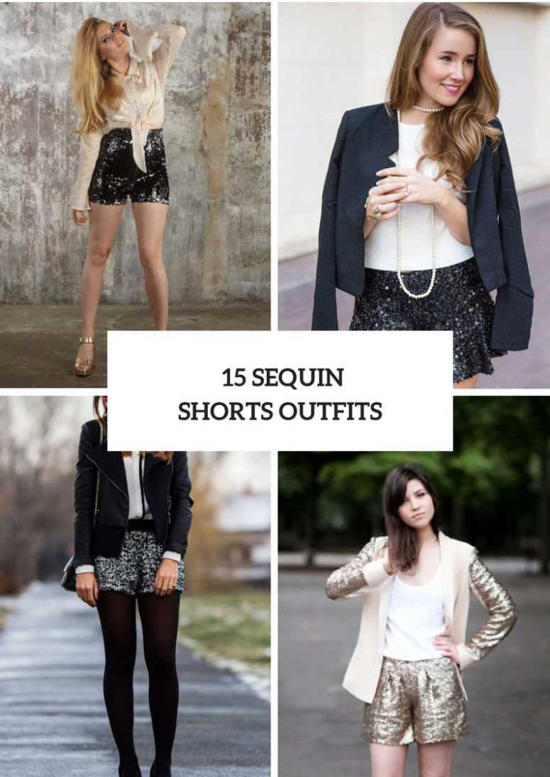 New Year’s Eve Party Outfits With Sequin Shorts