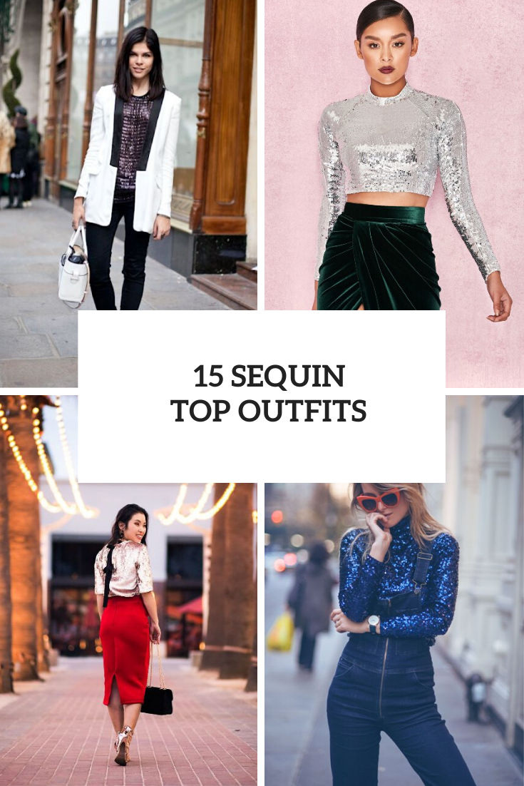 New Year’s Eve Party Outfits With Sequin Tops