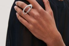 a statement silver abstract ring is great to accent any minimalist look and will catch an eye