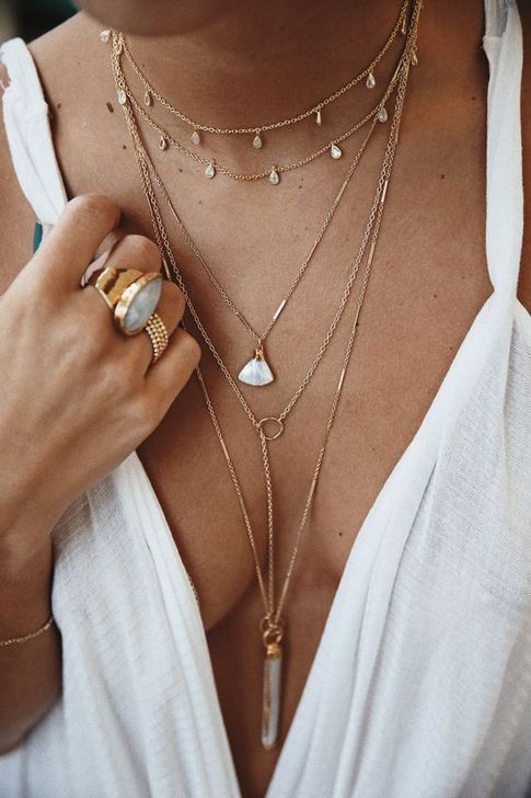 a minimalist layered necklaces
