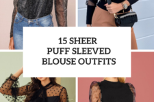 15 Looks With Sheer Puff Sleeved Blouses