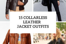 15 Outfits With Collarless Leather Jackets For Ladies