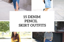 15 Outfits With Denim Pencil Skirts