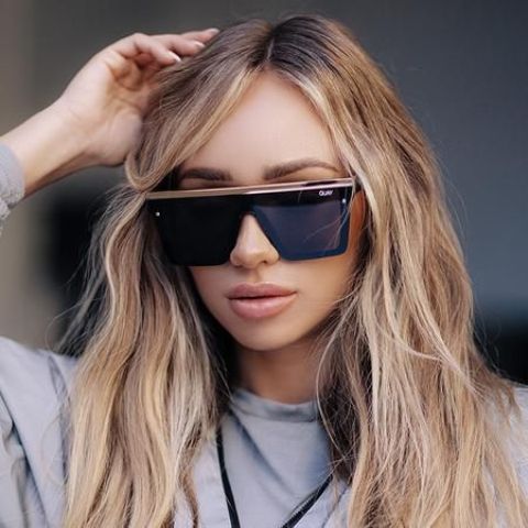 very futuristic and bold sunglasses in copper and black will make a chic and edgy statement