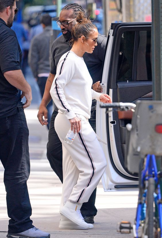 10/18/2017 EXCLUSIVE: Jennifer Lopez is spotted this afternoon wearing a tight fitting all-white cotton track suit with white high top sneakers. The 48 year old performer went casual by going braless whilst heading out of a office building in New York City. 



sales@theimagedirect.com Please byline:TheImageDirect.com



*EXCLUSIVE PLEASE EMAIL sales@theimagedirect.com FOR FEES BEFORE USE