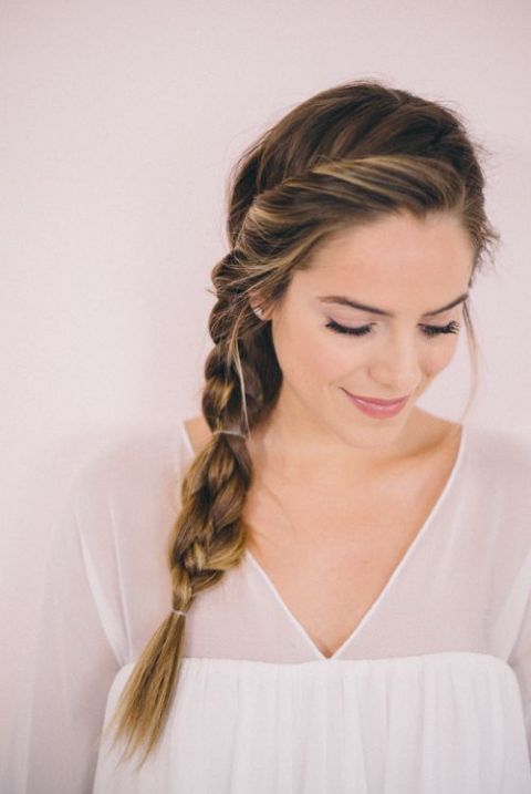 a side braided with a twist on top is a nice casual idea for every day