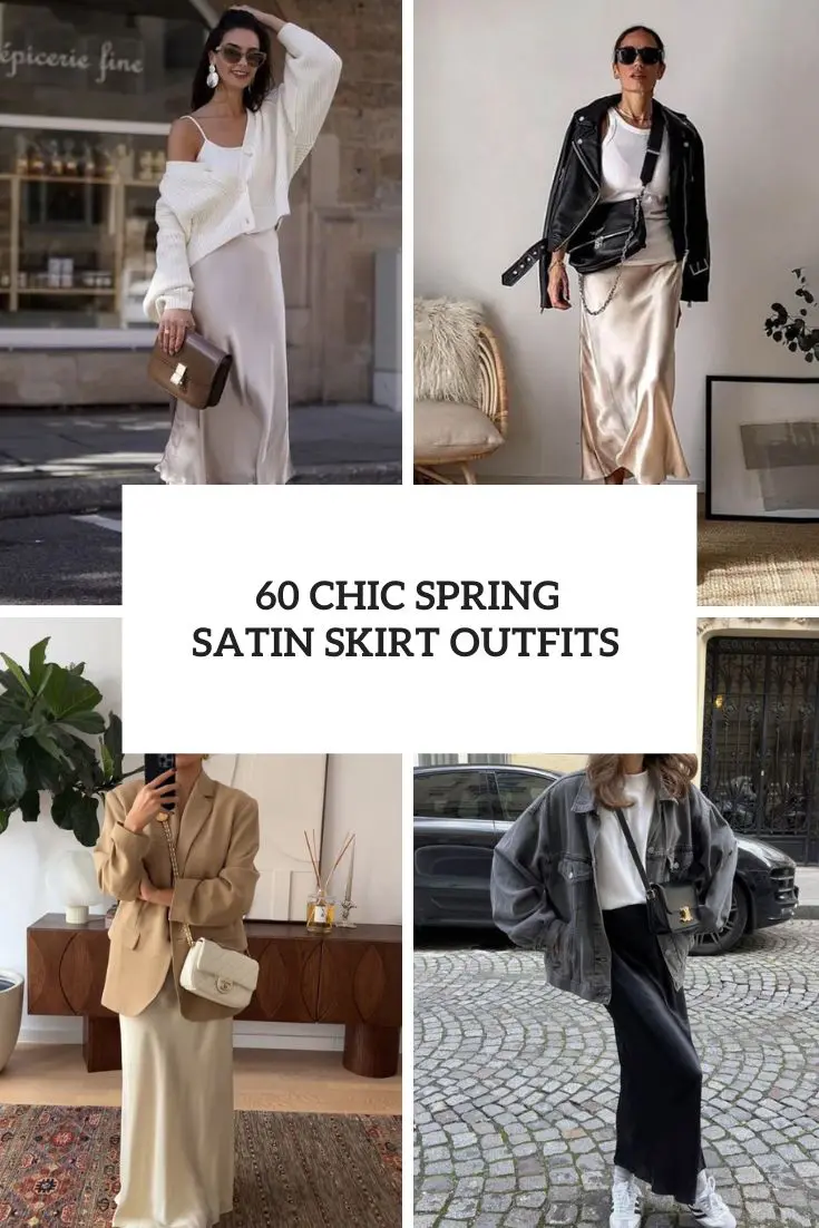 chic spring satin skirt outfits