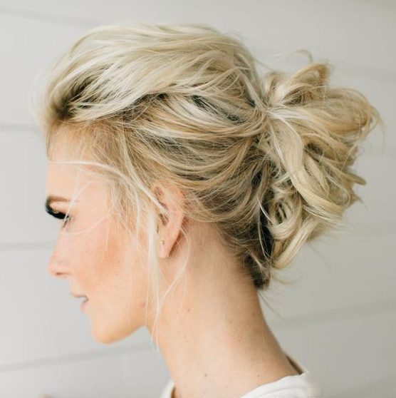 a super messy textured updo with a volume on top will give you a touch of French chic