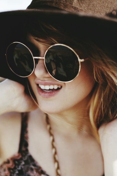 large round sunglasses can be vintage, these are a statement and bold idea to try