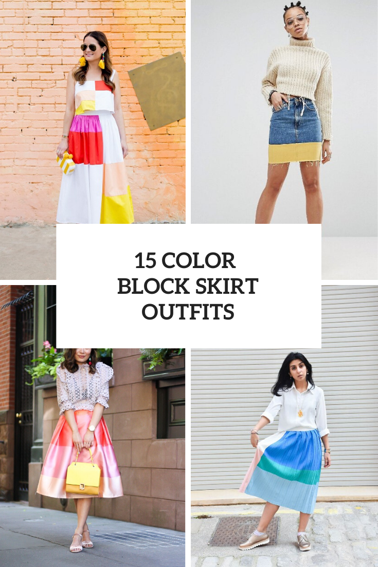 15 Amazing Outfits With Color Block Skirts