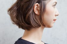 a short brunette bob with twists and a bump on top is a cool and catchy idea for every day