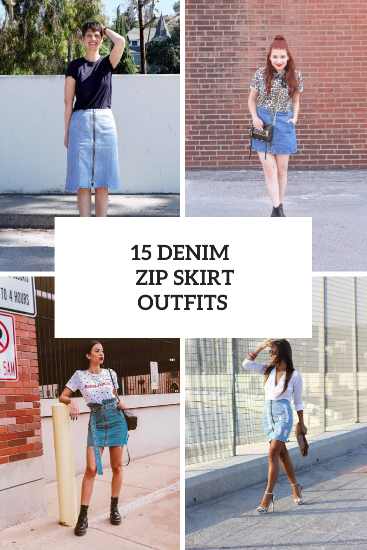 15 Looks With Denim Zip Skirts