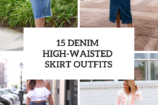15 Outfits With Denim High-Waisted Skirts