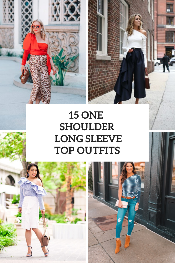 15 Outfits With One Shoulder Long Sleeve Tops