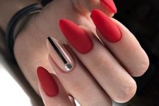 09 chic long oval nails in shiny red is a bold and trendy idea to rock
