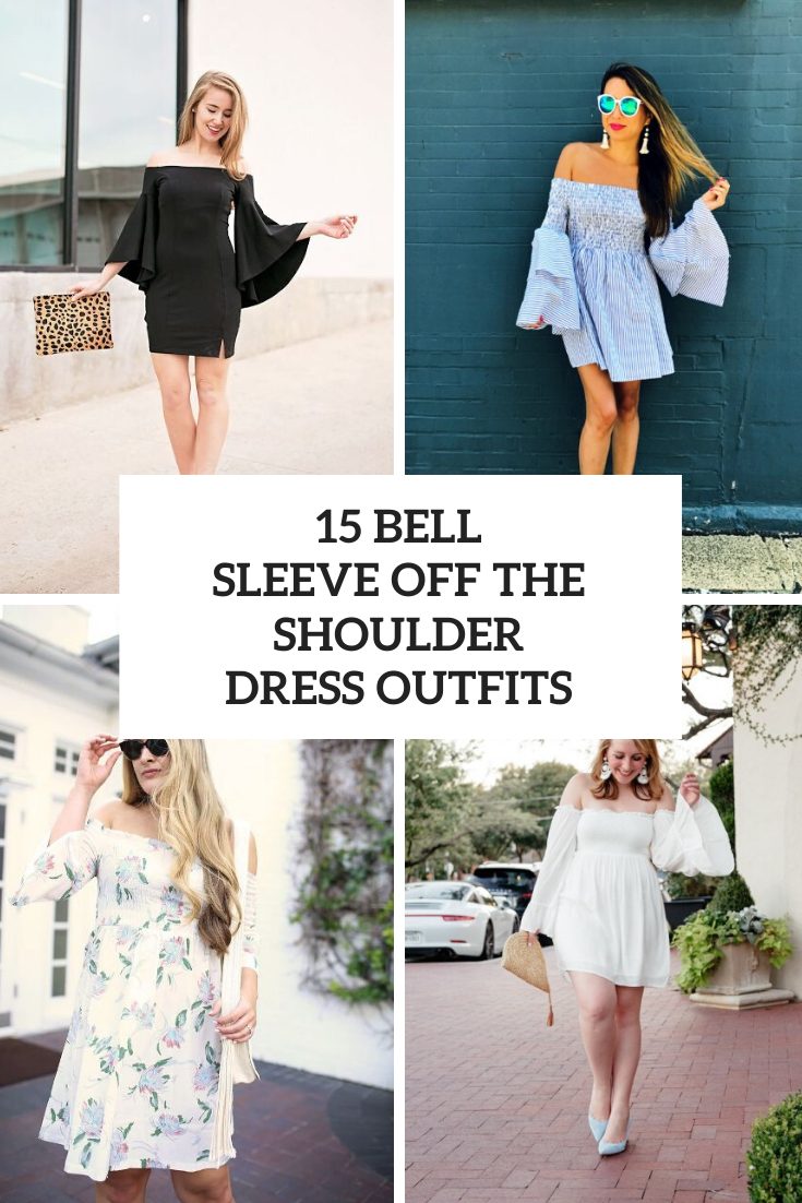 Outfits With Bell Sleeve Off The Shoulder Dresses