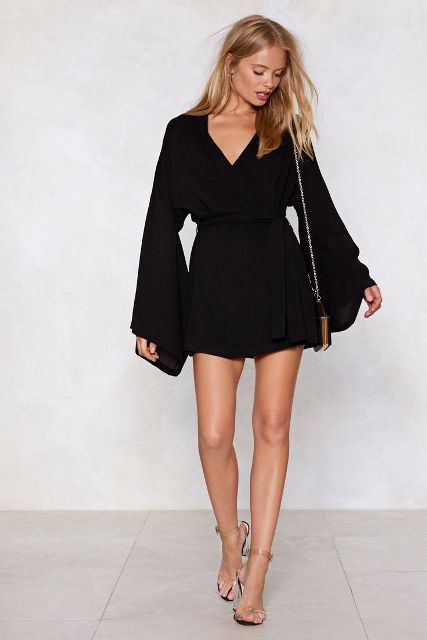 15 Outfits With Bell Sleeve Wrap Dresses - Styleoholic
