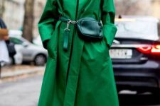 such an emerald trench is a great way to stand out this fall and accent your look, even the most neutral one